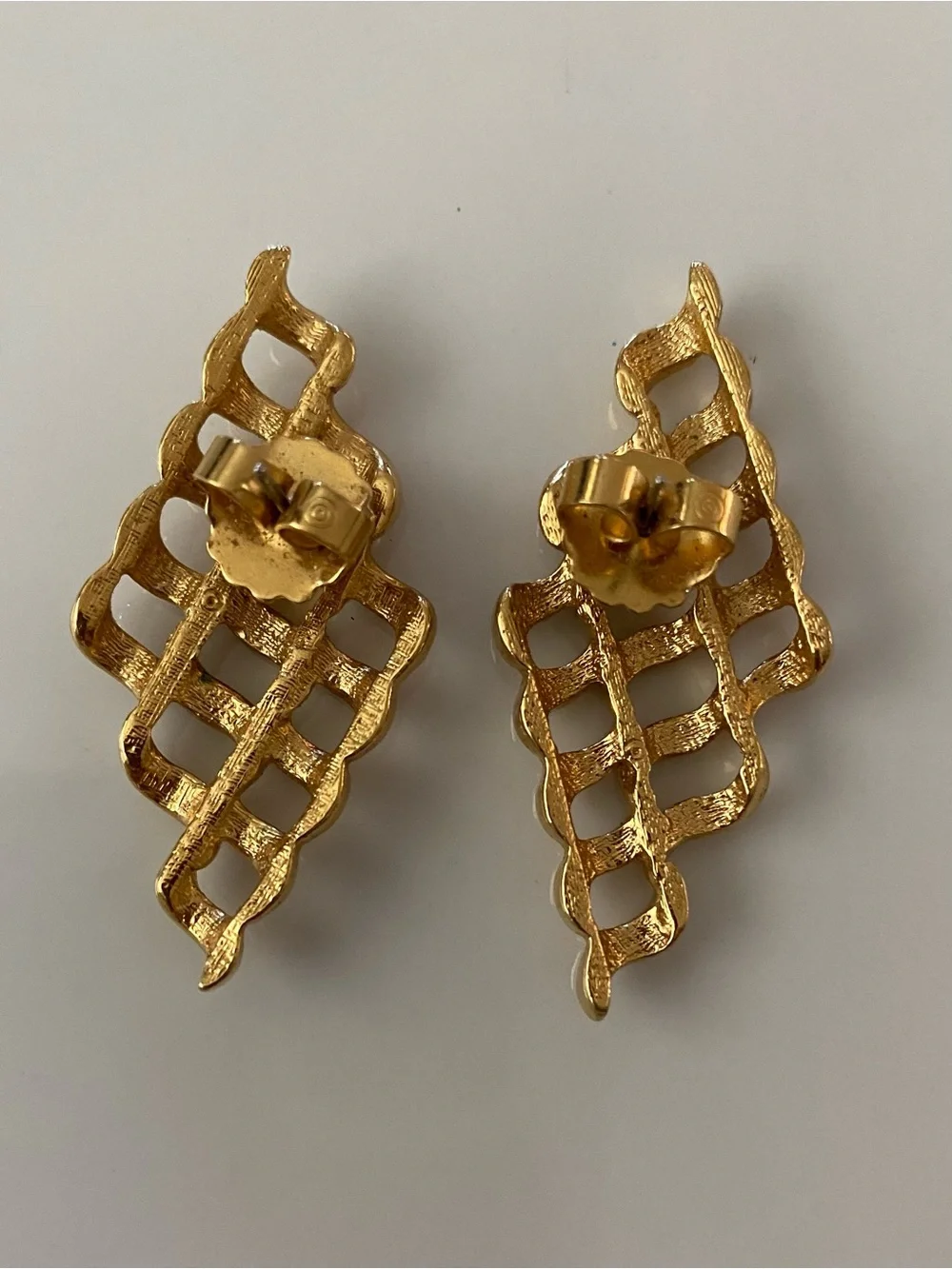 Gold Tone Rhombus Earrings - Women Jewelry